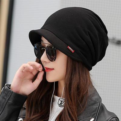 Women's Korean Style Short Brim Versatile Hat & Scarf with Ponytail Hole