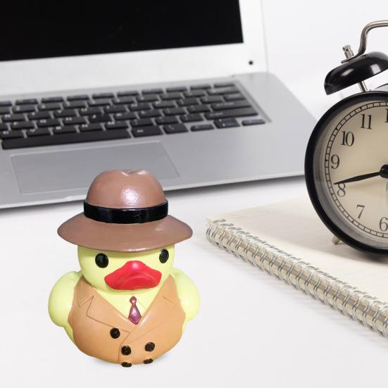 Chef Duck Figurine Resin Doctor Duck Ornament Colorful Firefighter Detective Duck Statue for Living Room Bedroom Shelf Decoration