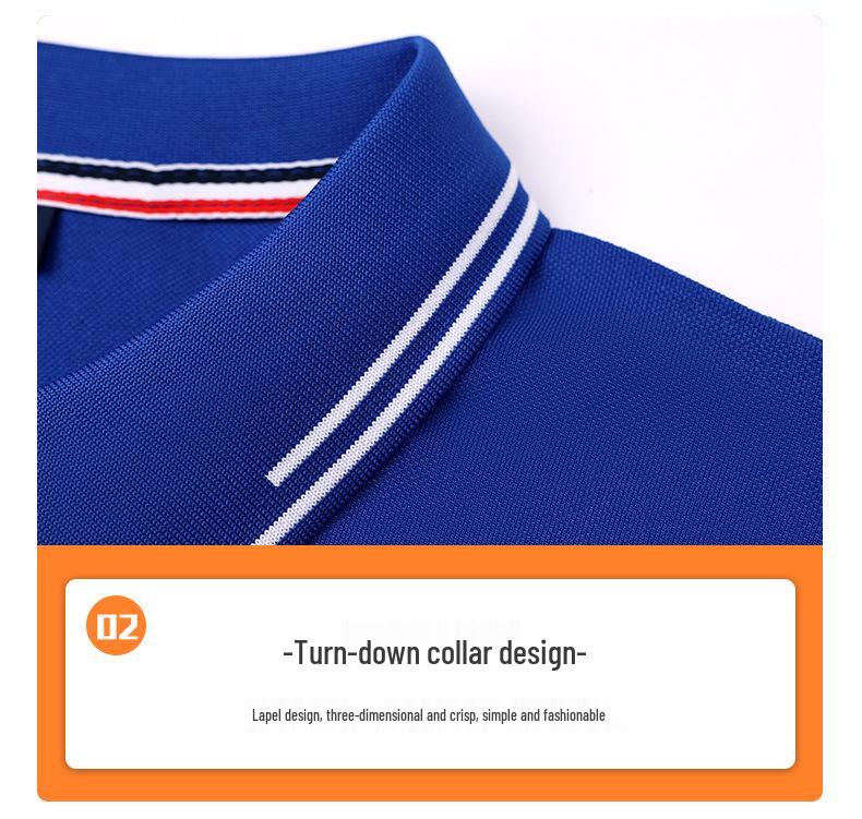New Men's Summer Silk Cotton Polo Shirt - Custom Printed Lapel Short Sleeve Tee