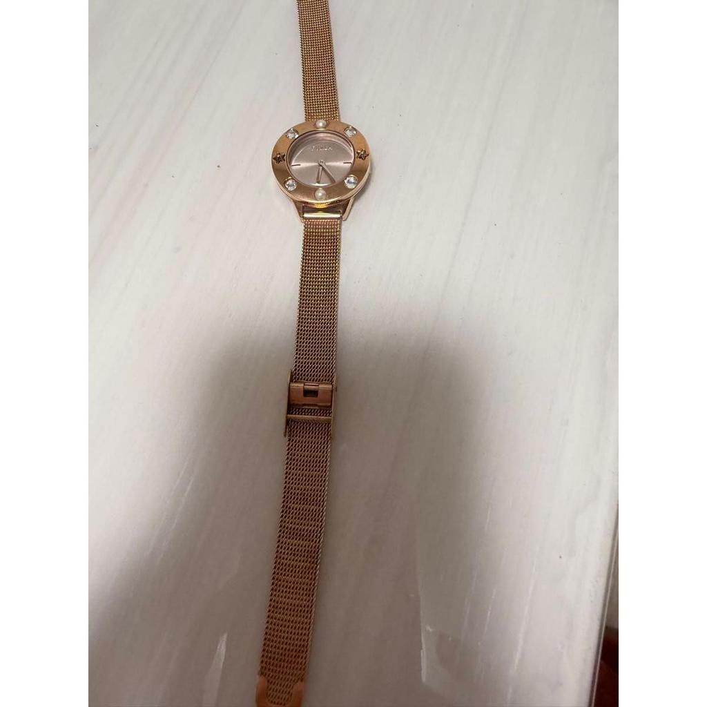 Used FURLA Watch Gold Star Pearl Rhinestone