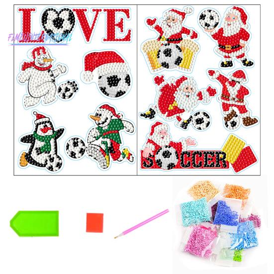 1 Set Strass-Malaufkleber, breite Anwendung, umweltfreundliche Weihnachts-Fußball-Malaufkleber