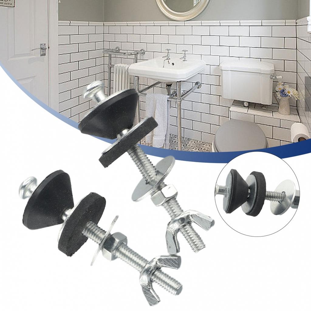 Accessory Toilet Bolts Hardware Plastic/Stainless Steel White/Silver