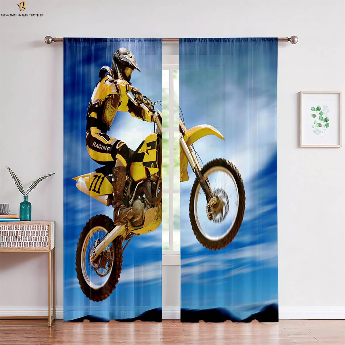 

Крутой Мотоциклетный Гоночный 3D Принт Карман для Шторы Спальня Гостиная Кабинет Клуб Декоративная Штора Домашний Декор 2 Штуки W50xH130(CM)x2PCS&Rod pocket