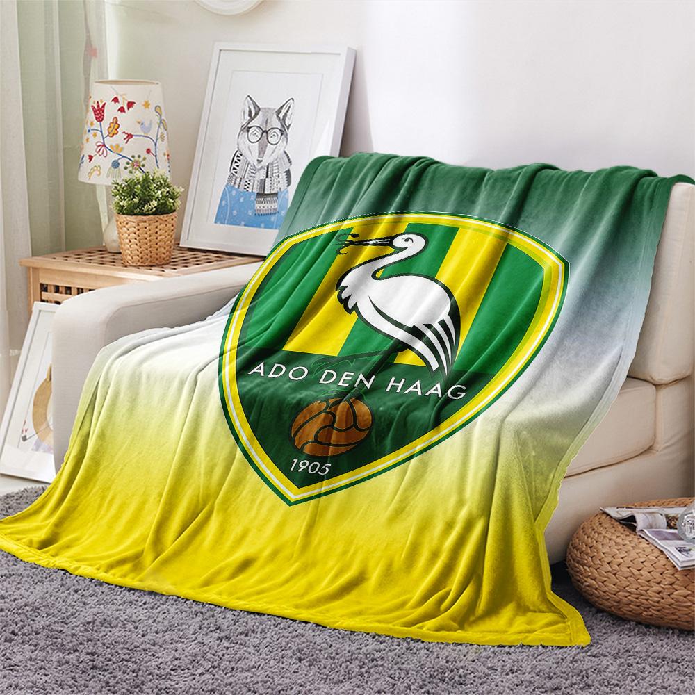 ADO Den Haag Flannel Blanket, High Quality Comfortable for All Seasons, Home Decor, Warmth and Comfort