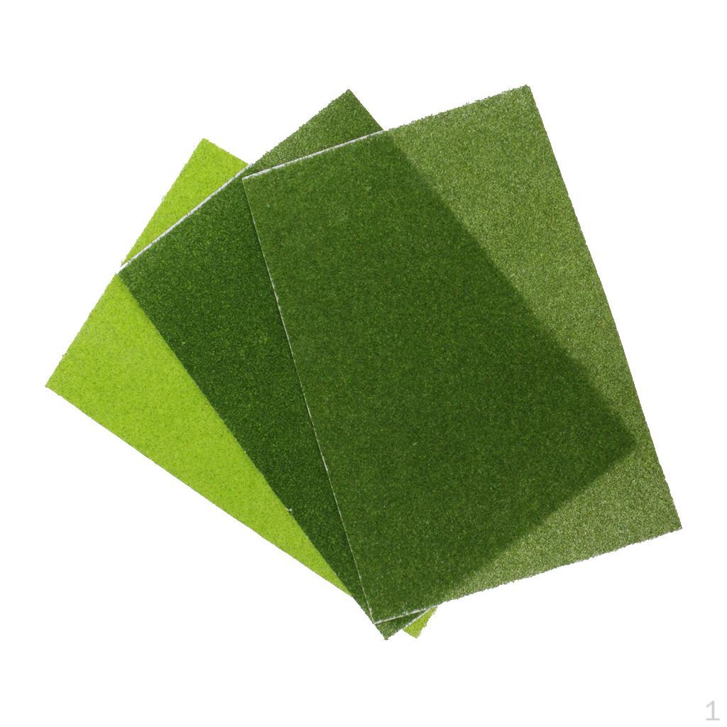 3 Pieces Artificial Grassland Turf Lawn Model Diorama Landscape Scenery Architectural Layout
