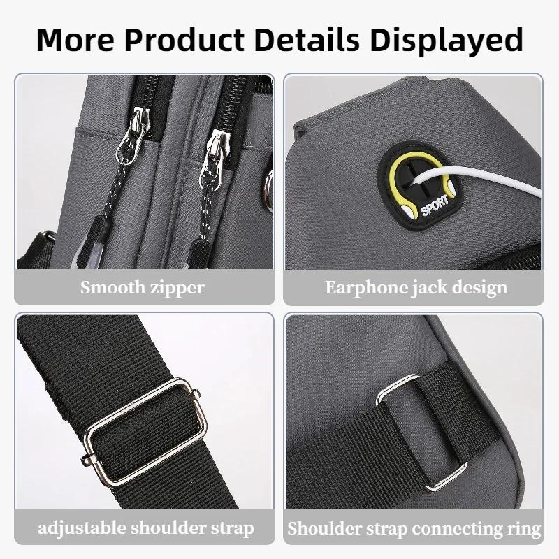 Casual Men's Shoulder Bag,made of Durable Oxford Fabric,suitable for Outdoor Sports Chest Bags,commuting To Work,daily Outings