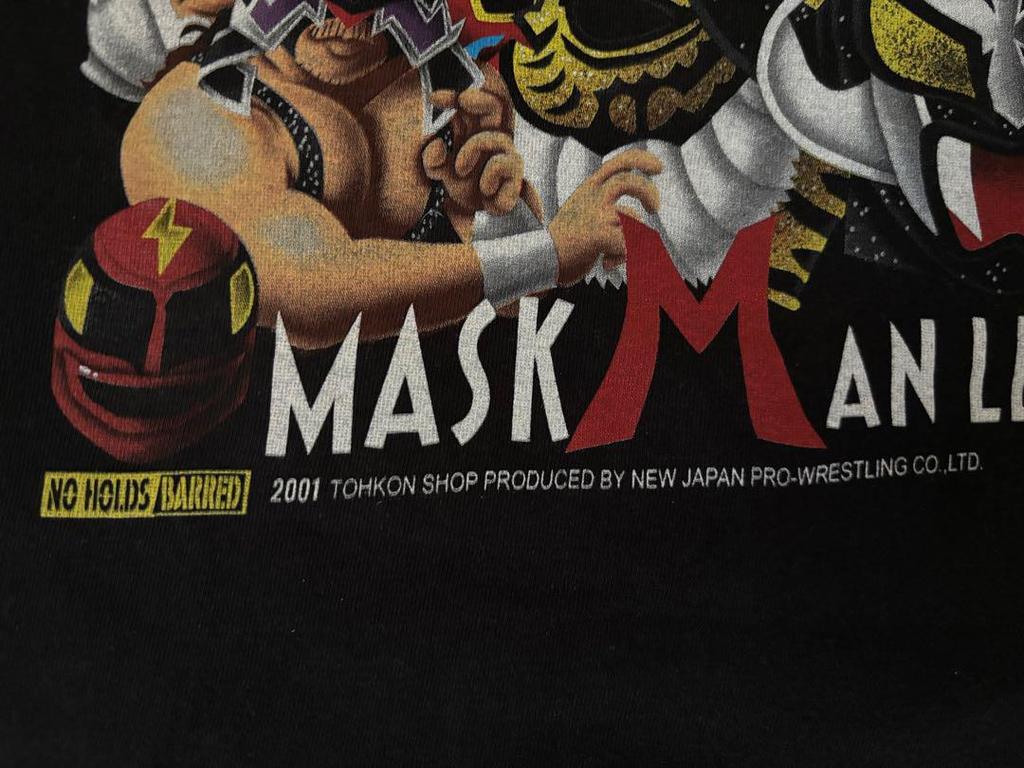 [USED] New Japan Pro-Wrestling Masked Legend T-Shirt (Size L) Professional Wrestling Mask