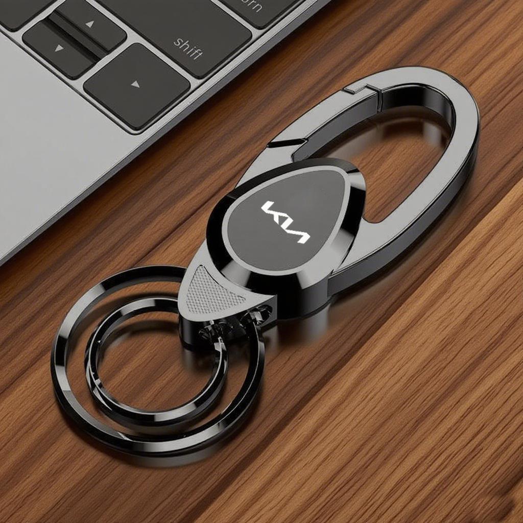 QZFF4 Double Sided Laser Car Keychain Key Ring Gift Accessories for Kia Sportage Ceed Picanto Rio ProCeed Niro 5 3 4 K7 K5 K8 K3 Ray K