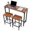 Bar Table, 3PCS 1193.8mm Bars Tables Set, Bar Tables and Chair Set with Rounded Edge Design, Rectangular Pub Table with Two Stools for Office Desk,