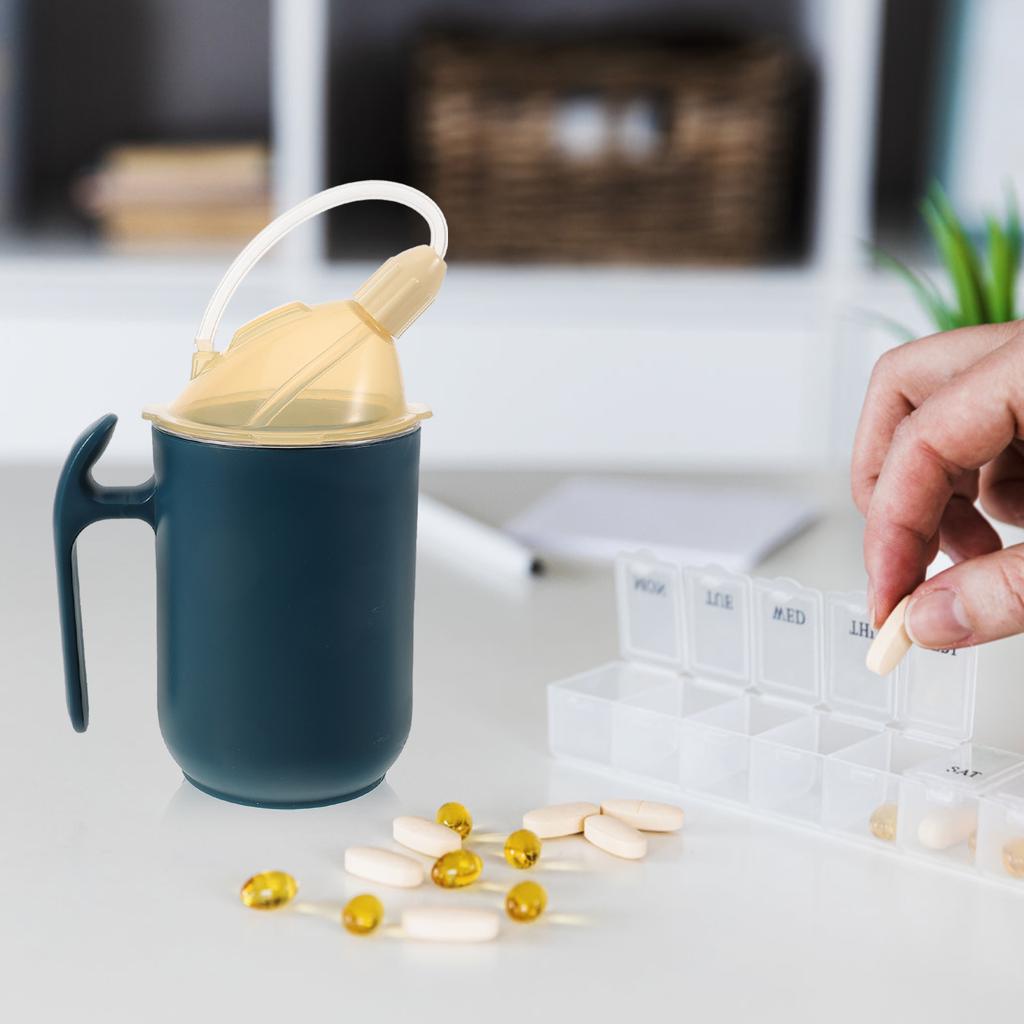 Elderly Care Cup Adult Sippy Cups Spill Proof Drinking for Patients Maternity with Handle Disabled Dysphagia