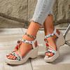 Women’s Bohemian Elastic Strap Wedge Sandals Comfortable Summer Shoes