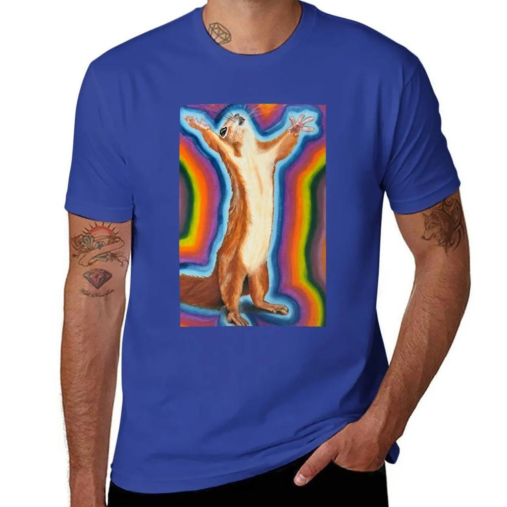Praising Squirrel T-Shirt Blouse tees plain t shirts men