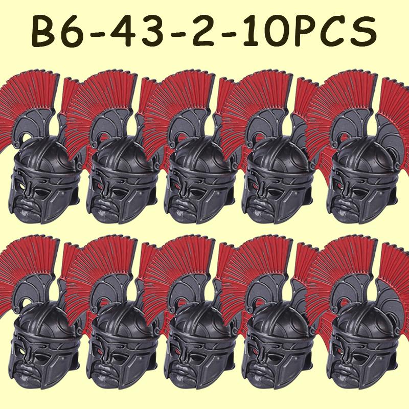 MOC Medieval Military Castle Soldier Figures Helmets Series Building Blocks Knights Accessories Warrior Hat  Bricks Toys Gifts