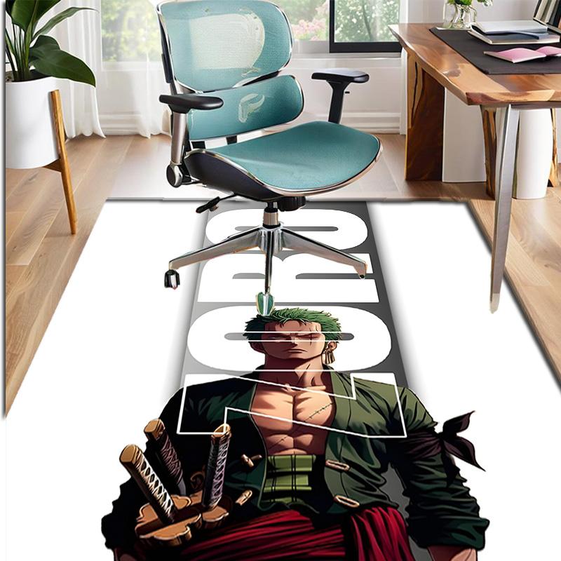 Roronoa Zoro Pattern Rug, Indoor/Outdoor Mat, for Picnic, Gameroom, Bedroom, Office, Living Room, Home Decor Carpet, Birthday Gift