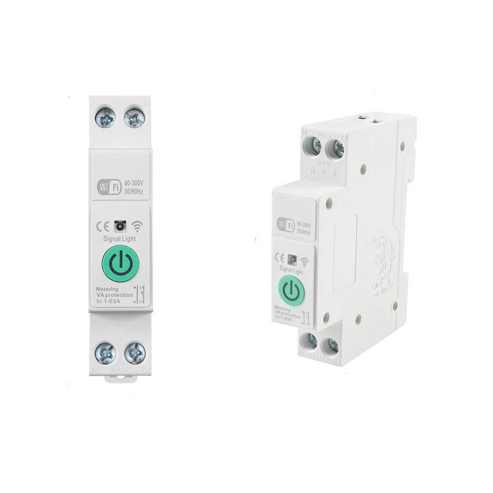 

Energy Kwh Metering Tuya WiFi Smart Circuit Breaker Voltage Current Meter Protector Smart Home білий