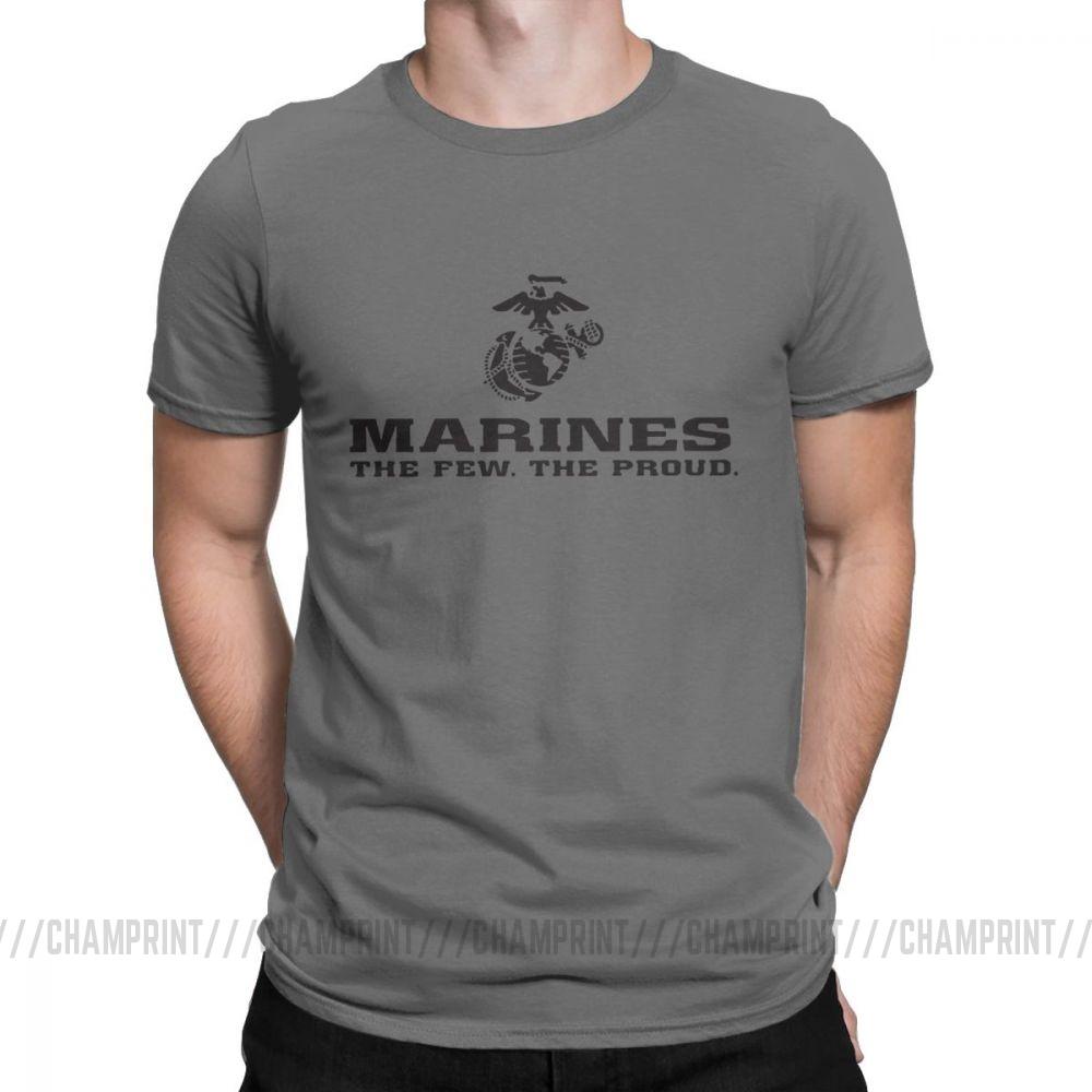 Marines Tops The Few The Proud USMC Tees Marine Corps Military MOS 0317 Men T Shirts Vintage Short Sleeve O Neck TShirts Cotton