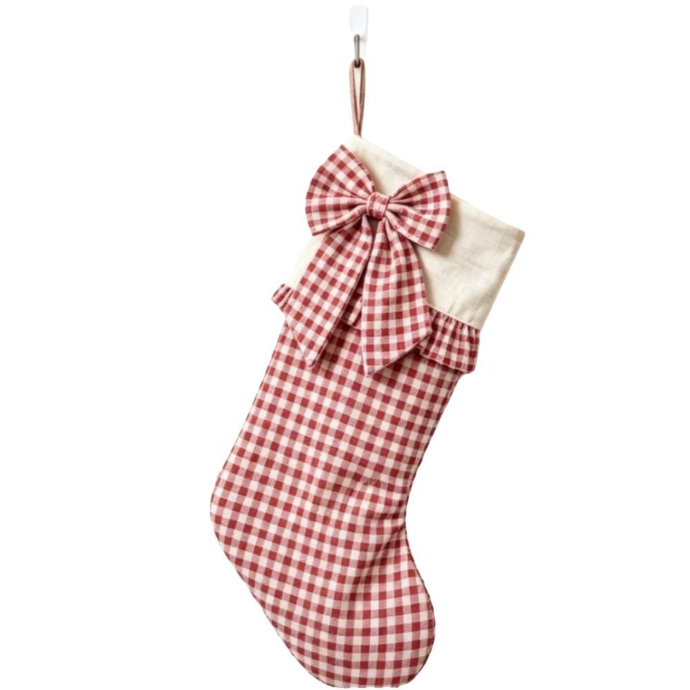 Plaid Hanging Gift Bag Striped Festive Stocking Unique Christmas Stocking Gift Giving