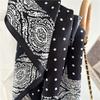 Classic French Black Polka Dot Polka Dot 100% Mulberry Silk Shawl Scarfs For Women Versatile 65CM Square Scarf Thin Shawl Scarf