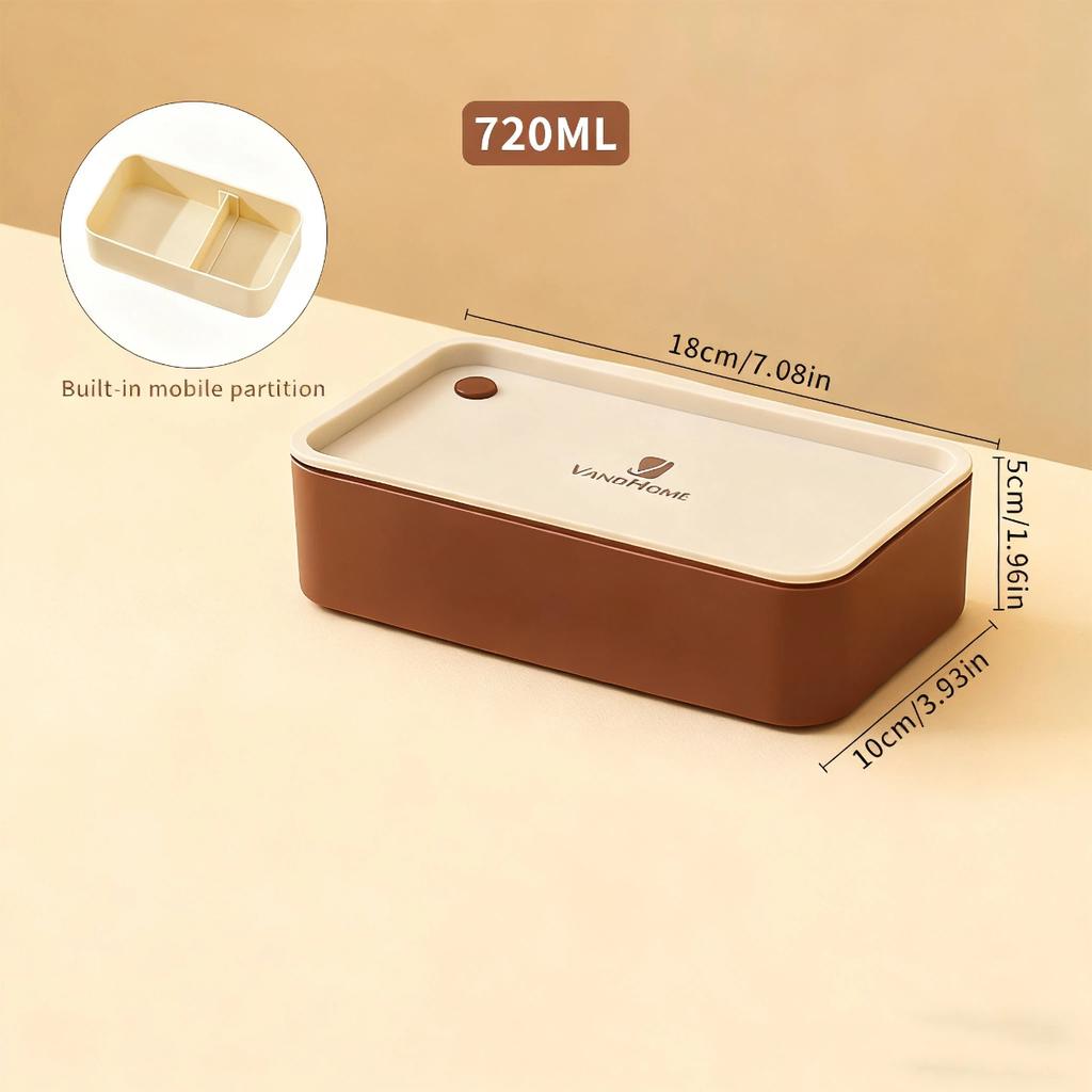 Plastic Lunch Box With Detachable Compartment Large Capacity Sealed Fruit Salad Food Container For Kids Student Microwave Safe