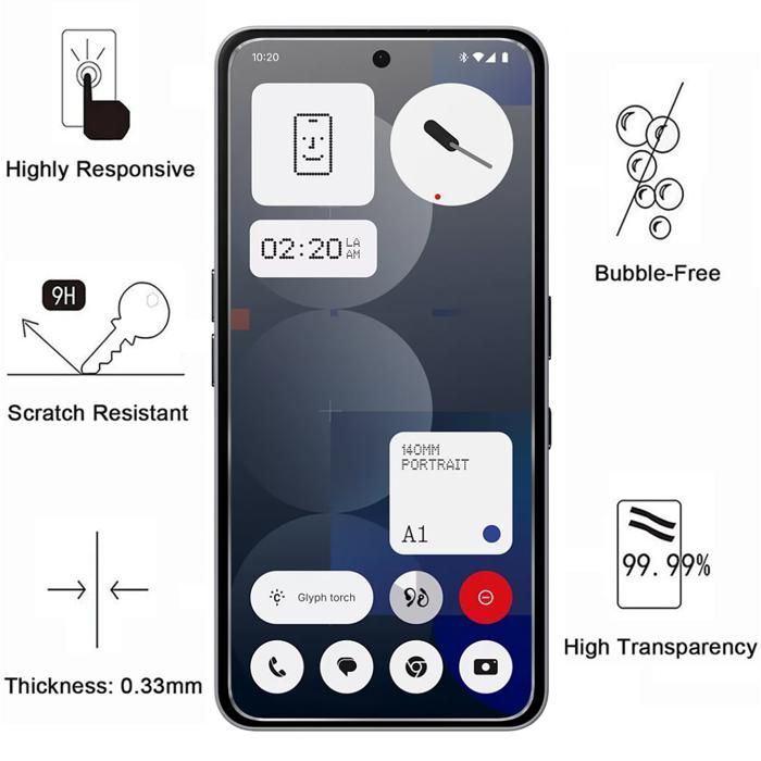 Verre Trempé - Phonillico® - Nothing Phone 3a Pro - Pack de 4 - Résistant aux rayures - Protection écran