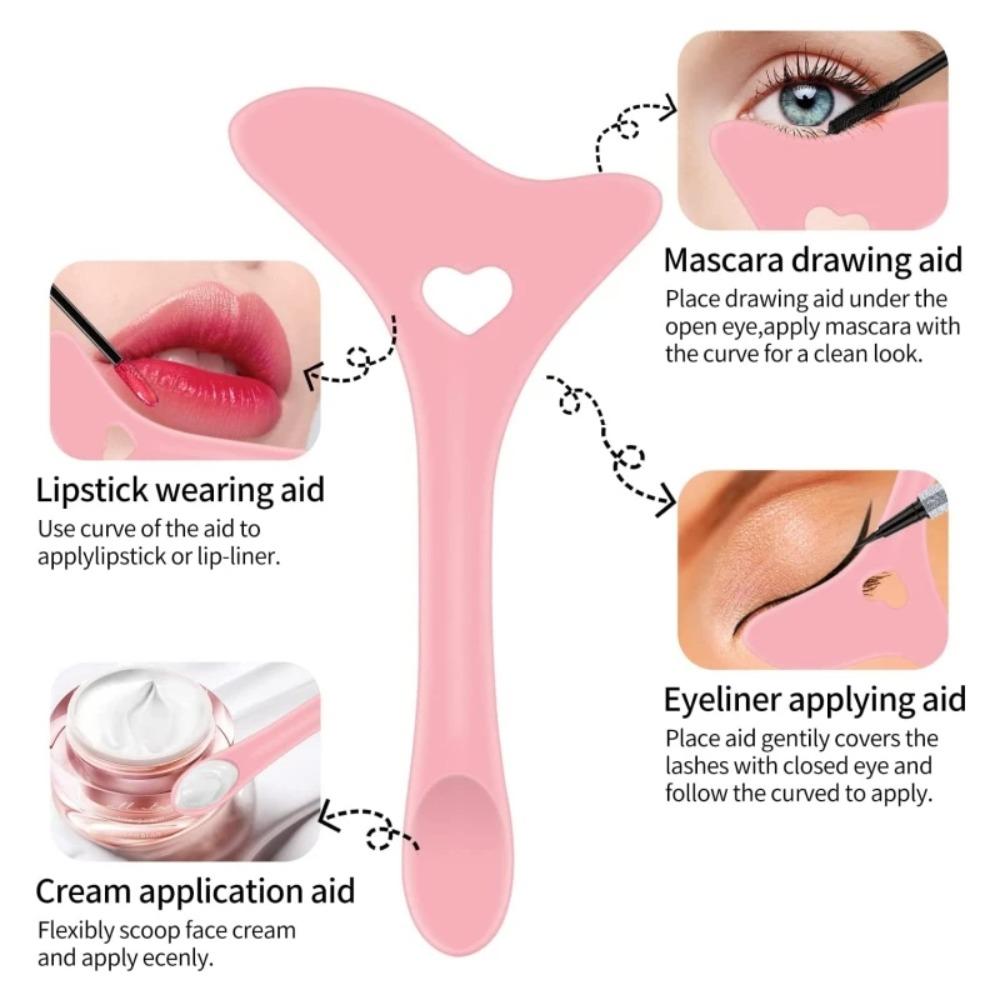 1 buc. șabloane pentru cremă de ochi din silicon Vârfuri de aripi ruj Ajutor pentru purtare Cremă de față Aplicator de mască Instrument de machiaj reutilizabil