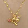 Titanium Steel Micro-Inlaid Luxury Necklace: Elegant Full Diamond Gold Design for Women