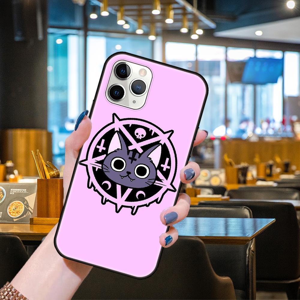 Pouzdro na telefon Apple IPhone 13 12 11 Mini Pro MAX SE X XS XR 8 7 6 S Plus Černý kryt Hoesjes Art Prime Soft Goth Skeleton