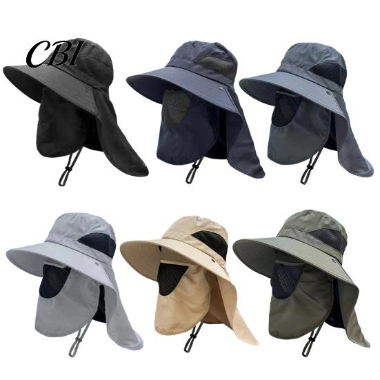 Fishing Bucket Hat Breathable Mesh Hat, 360-Degree Sunshade Fisherman with Detachable Face Sun Guard And Neck Flap, Adjustable Drawstring Outdoor