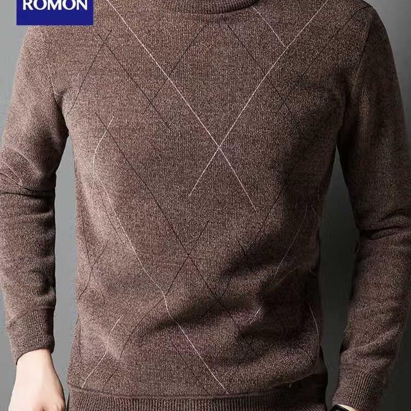 Luomeng Men's Plush Lined Round Neck Knit Sweater