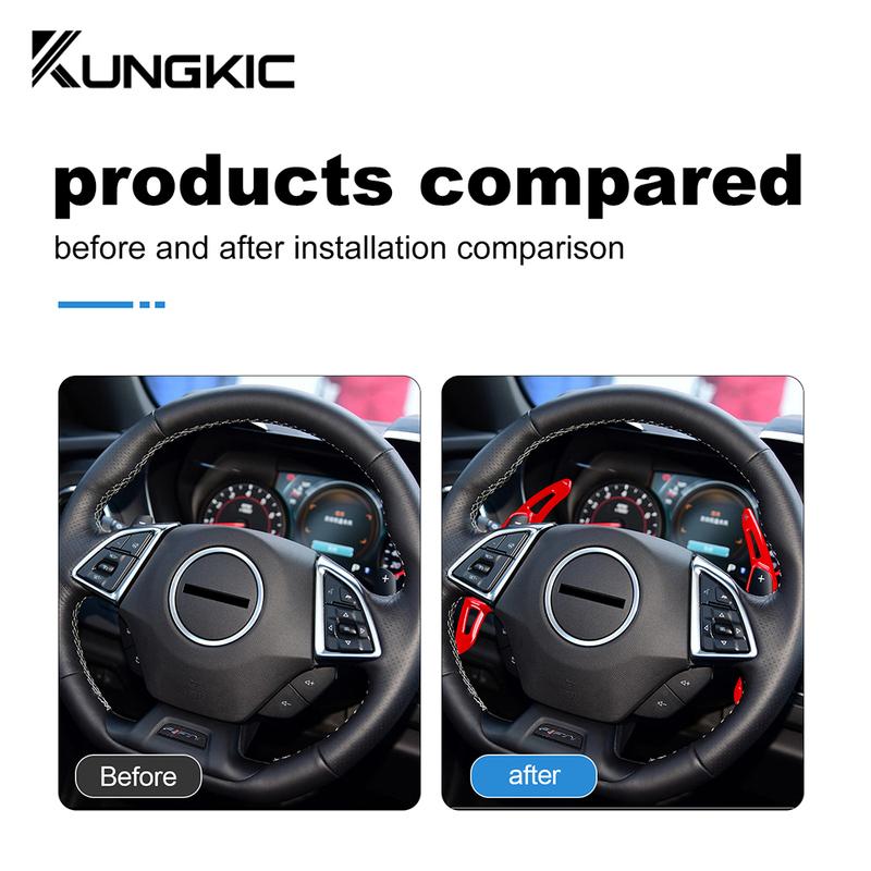 For Chevrolet Camaro 2016 2017 2018 - Car Steering Wheel Paddle Shifter Cover ABS Carbon Fiber Trim Accessories