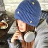 Ruth Hat Women's Winter Fashion Three-dimensional Star Knitted Wool Hat Women's Warm Pile Headhat Flap Cold Hat