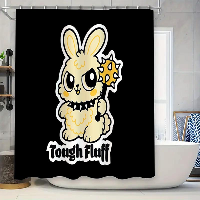 

Unframed Cute Bunny Rabbit Shower Curtain Farmhouse Bathroom Decor Easter Spring Themed Washable Fabric Backdrop W60H190(CM)-1 Pcs