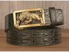 New Tiger Zodiac Automatic Buckle Men's Crocodile Pattern Cowhide Belt