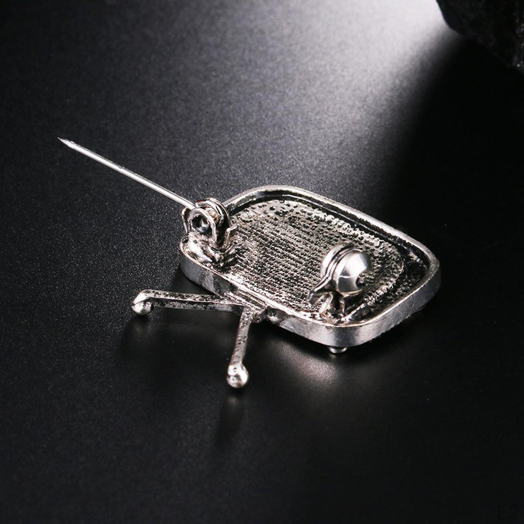 TV Television Shape Brooch Enamel Scarf Clip Corsage