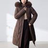 Fashion Woman Long Parkas Winter Coats Hooded Faux Fur Collar Thick Warm Overcoat Women's Jackets