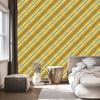 Yellow and blue checkered wallpaper gold, yellow, beige and lime 50x1000