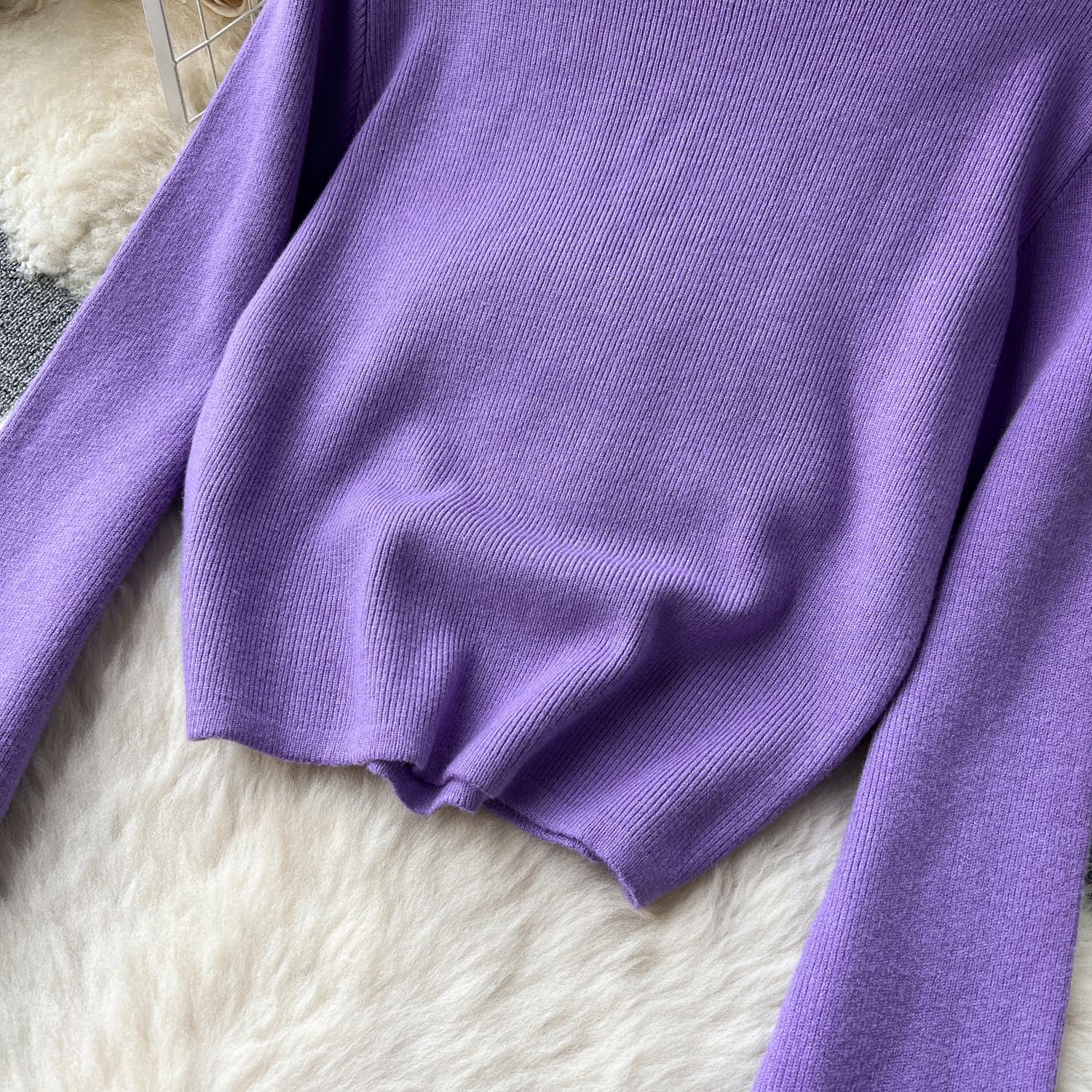 Высококачественный вязаный модный комплект в ленивом стиле — фото 7