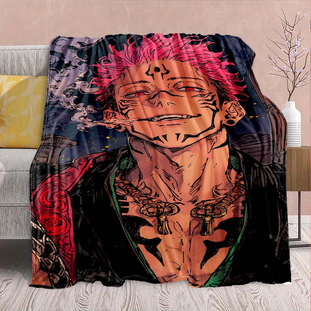Jujutsu Kaisen Flannel Sofa Blanket Warm Soft Cozy Throw Lightweight Plush Bed Home Decor -QJY