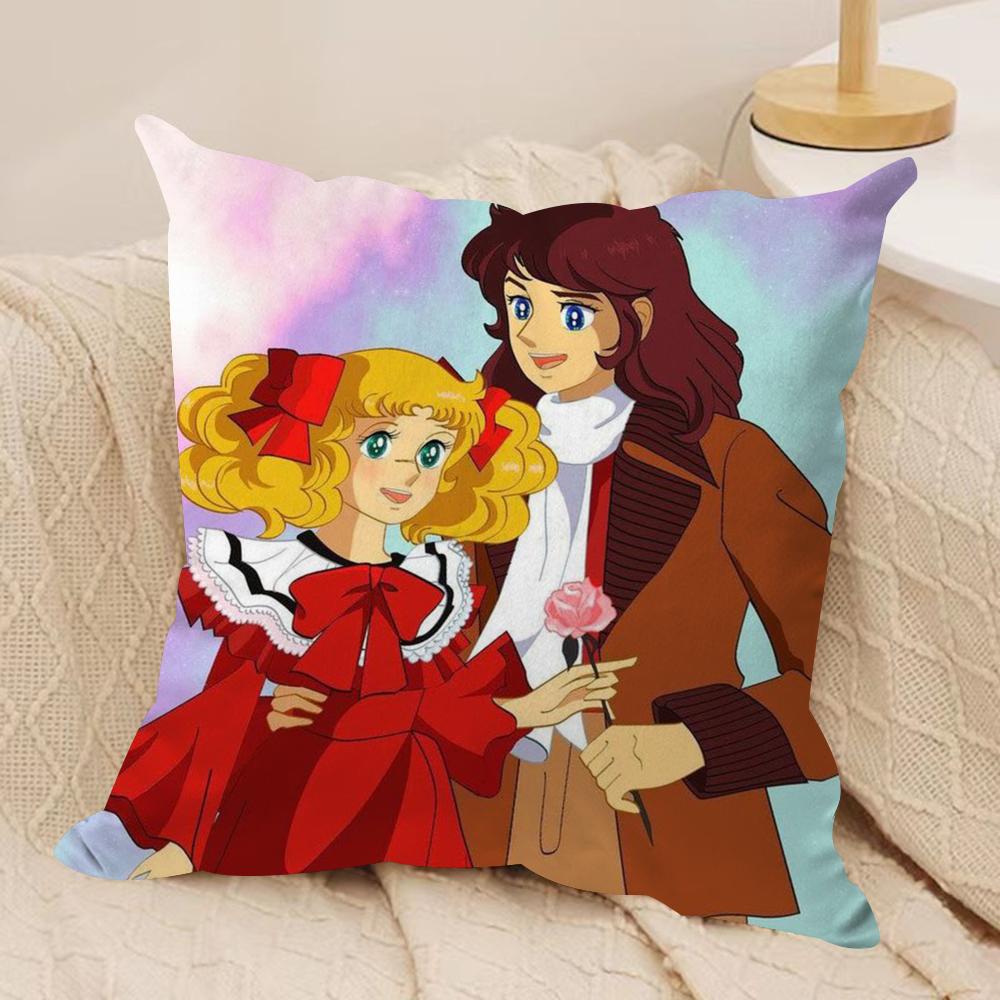 Anime C-Candy Candy Cushion Cover Silky Short Plush Double-Sided Printed Pillow Case For Sofa All Seasons Home Decor Gift