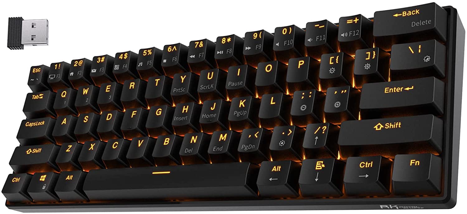 

RK ROYAL KLUDGE RK61 Wireless Mechanical Gaming Bluetooth Keyboard with Linear and Quiet Red QWERTY US Layout 60% Keyboard, Ultra-Compact Switches, чорний