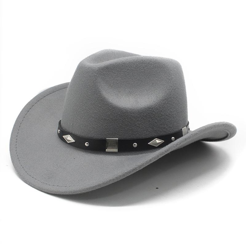 Spring Edge Cowboy Hat Western Wind Curved Edge Metal Accessories Top Hat Men'S And Women'S Hats