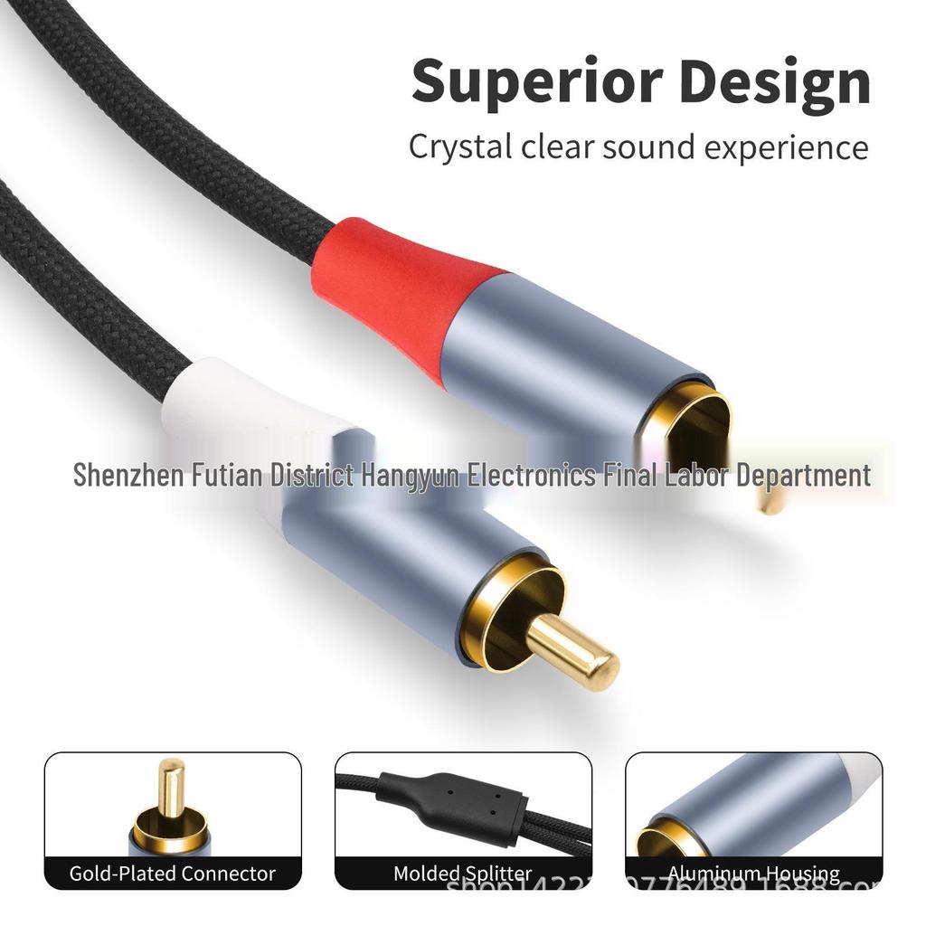 Gold-Plated 2RCA to 2RCA Audio Cable with Metal Shell for Amplifiers and Mixers - 1m/2m