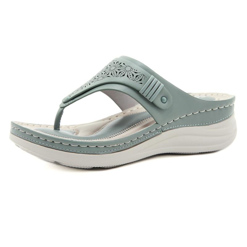 Fashion Round Head Fashionable Clip-Toe Hollow Women's Sandals Heels Casual Large Size Sandals Comfortable To Wear With Flip Flops