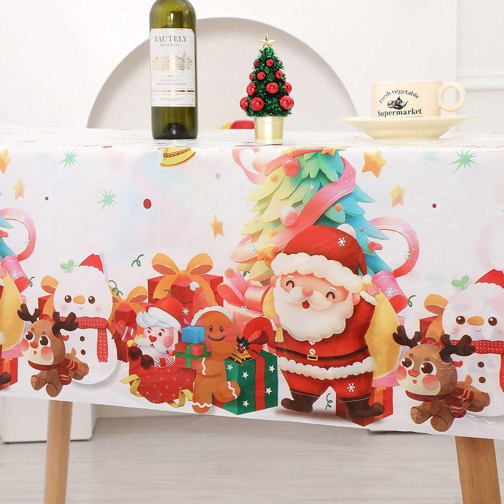 Plastic Disposable Tablecloths Disposable Table Cover Christmas Tablecloth  New Year Party