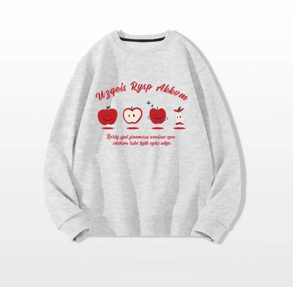 

Women s American Hip-Hop Heather Grey Crew Neck Sweatshirt, 2025 Autumn, Loose Fit, Chic BF Lazy Style Top Trend XXL хізер сірий колір