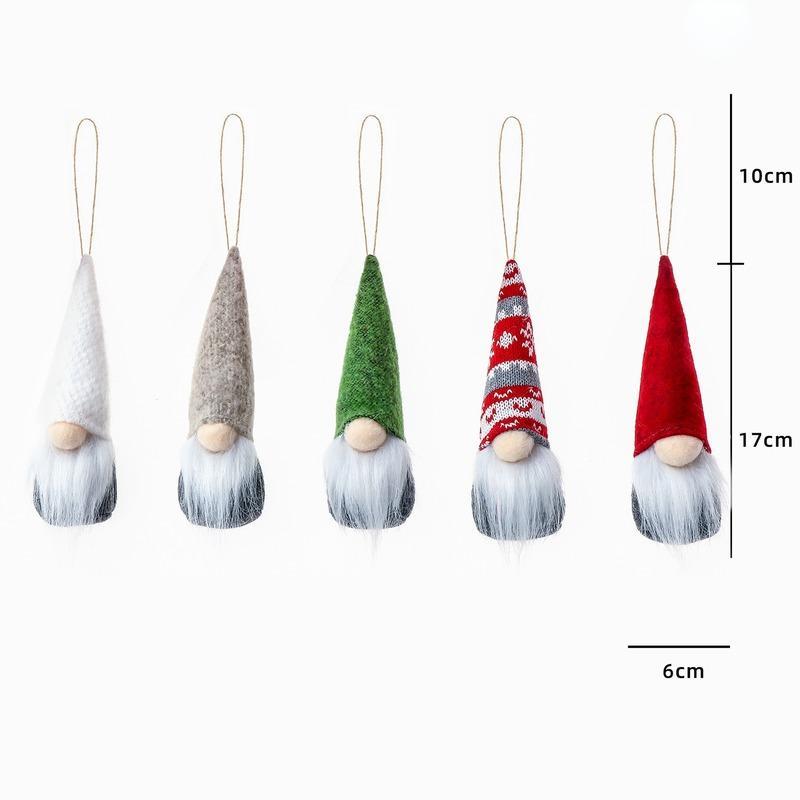 

5 шт. Рождественские украшения, рождественские креативные лесные игрушки, безликие куклы, плюшевые подвески для детей, новогодние подарки 5pcs