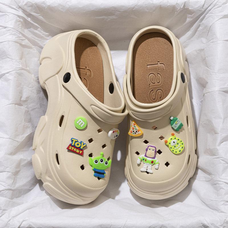 Hole shoes women's summer cartoon cute thick-soled beach outdoor non-slip baotou beach cool slippers