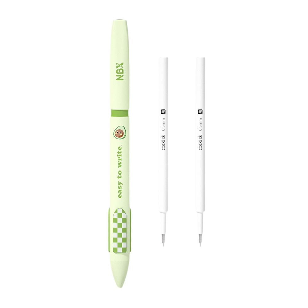 NBX Quick drying Retractable Gel Pen Anti fall Pinch 0.5mm Fine Point with 2 Extra Refills Stationery Journaling Note