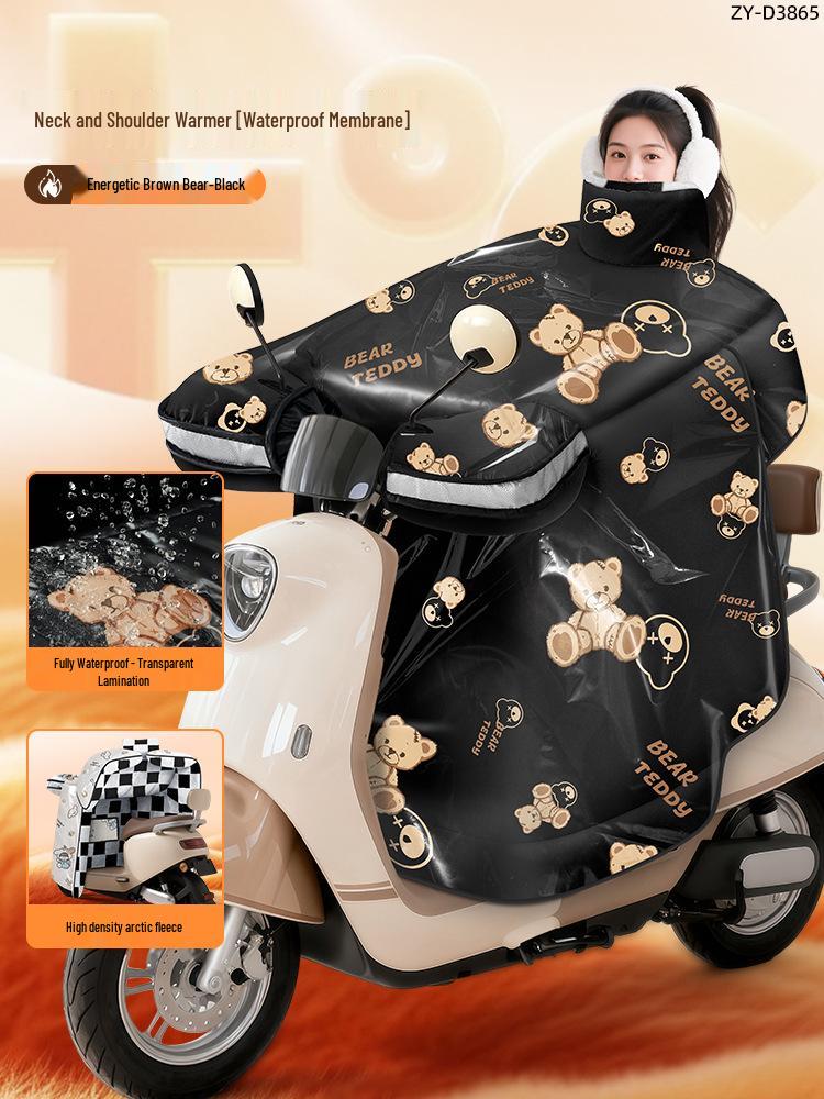 

Extra Large Waterproof Fleece-Lined Windshield Blanket for Electric Bicycle & Motorcycle - Winter Coldproof Refer to specifications