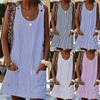 Elegant Plus Size Women Summer Short Sleeve Long T-shirt Casual Mini Dress